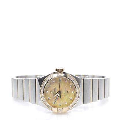 Omega Stainless Steel 18K Yellow Gold Diamond Bezel Yellow Mother of Pearl 27mm Constellation Automatic Watch 123.25.27.20.57.002 2 of 6