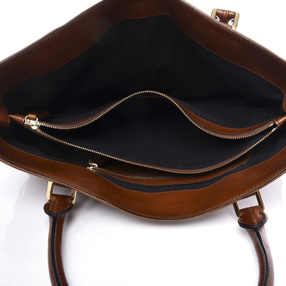 Burberry House Check Bridle Calfskin Medium Lynher Tote Dark Tan 4 of 14