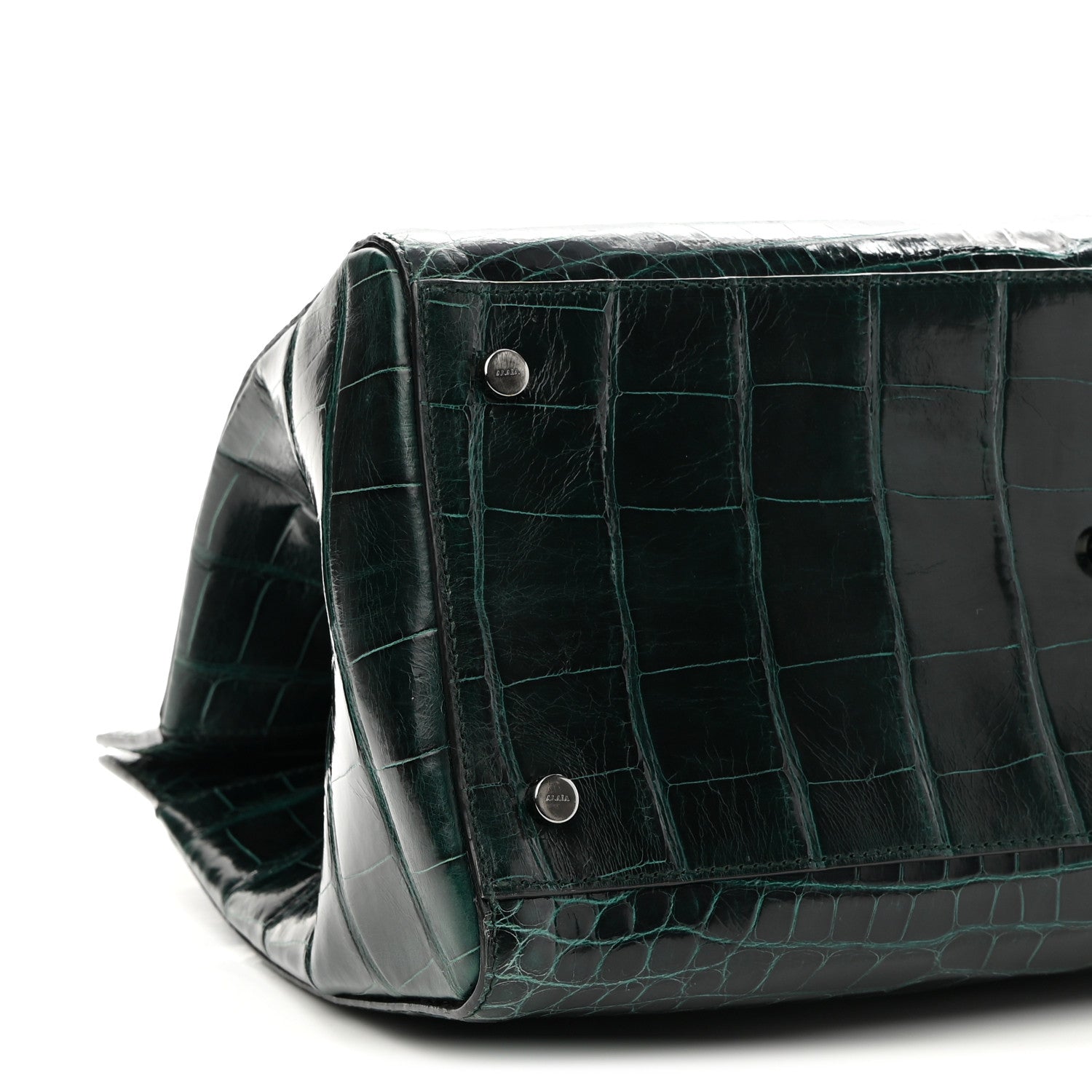 Alaia Crocodile Structure Tote Bag Emerald City 10 of 11