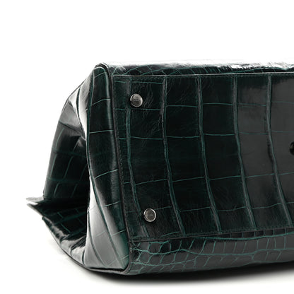 Alaia Crocodile Structure Tote Bag Emerald City 10 of 11