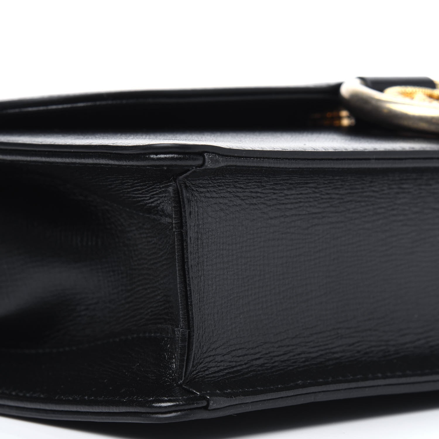 Gucci Textured Calfskin Small Torchon GG Ring Shoulder Bag Black 10 of 13