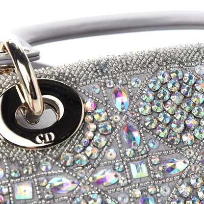 Christian Dior Metallic Calfskin Satin Celestial Bead Embroidery Small My Lady Dior Grey 10 of 10
