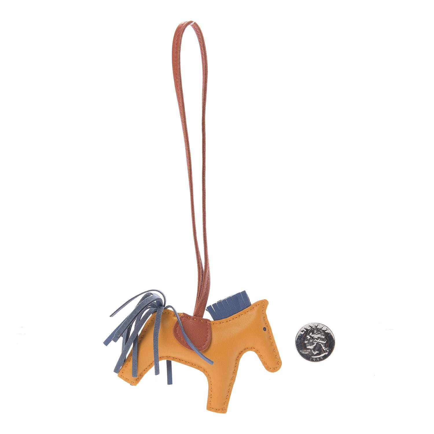Hermes Milo Lambskin Grigri Rodeo Horse Bag Charm PM Jaune D'Or Bleu Agate Cornaline 2 of 4