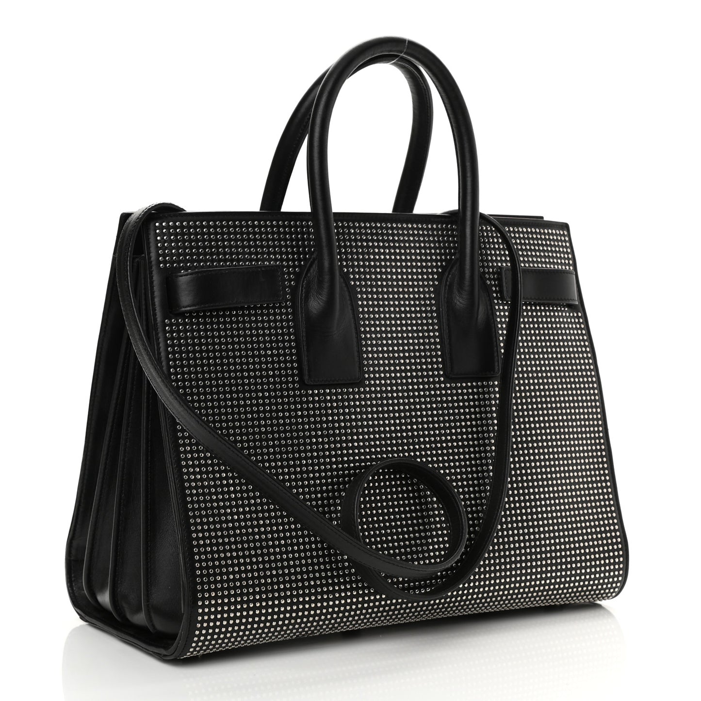 Calfskin Studded Small Sac De Jour Black