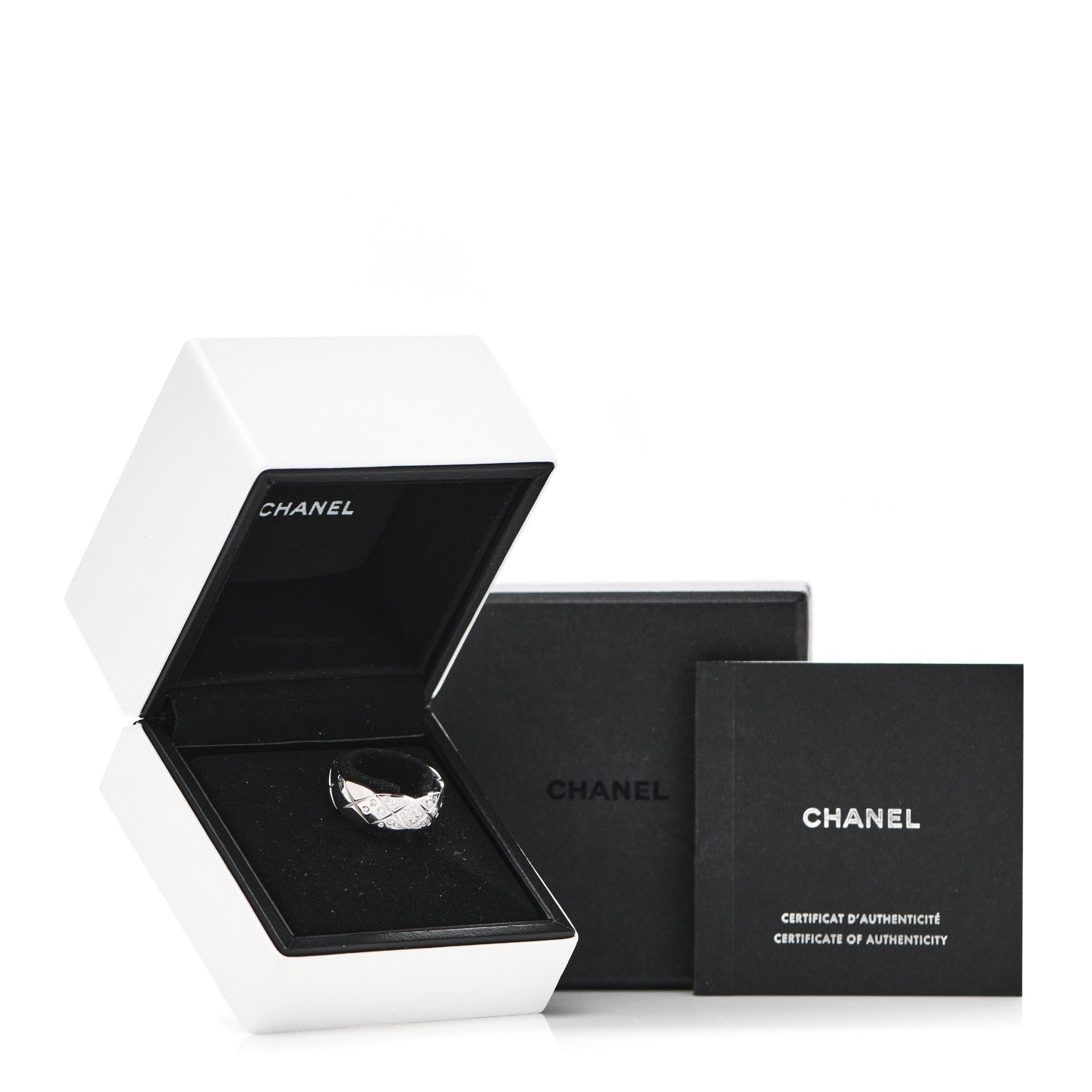Chanel 18K White Gold Diamond Small Coco Crush Ring 51 5.75 7 of 7