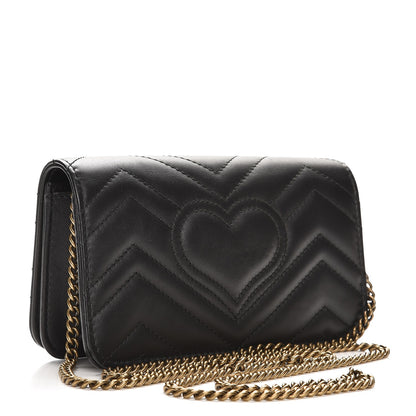 Gucci Calfskin Matelasse Animal Studs GG Marmont Mini Bag Black 4 of 8
