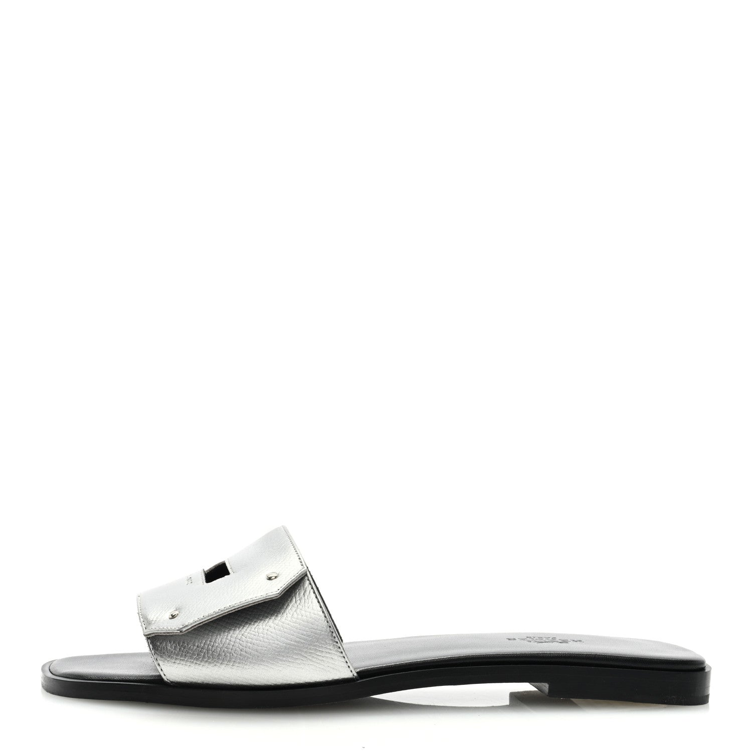 Hermes Metallic Epsom View Sandals 38.5 Gris Argente 1 of 7