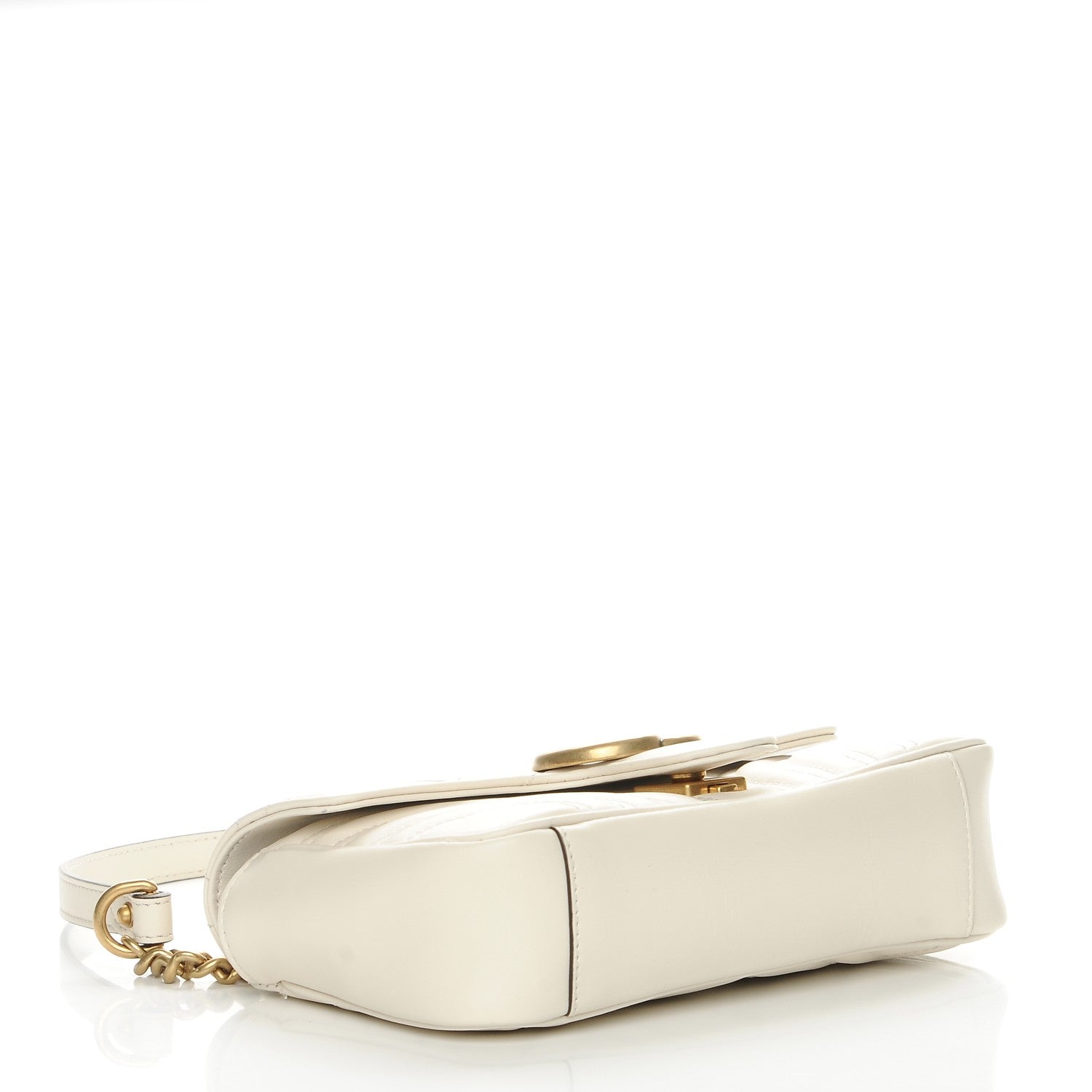Gucci Calfskin Matelasse Mini GG Marmont Shoulder Bag White 4 of 7