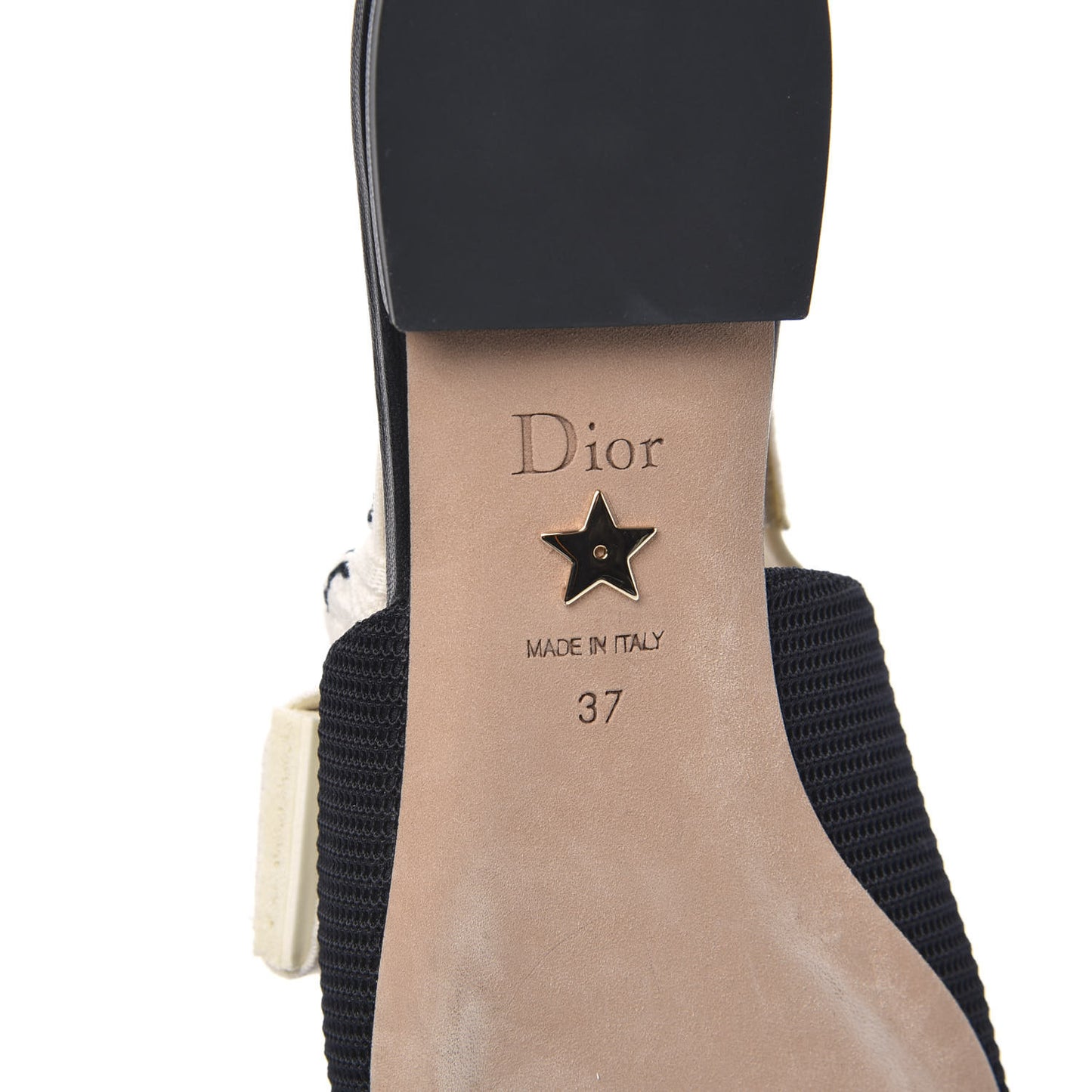 Technical Canvas Ribbon J'Adior Slingback Ballet Flats 37 Black