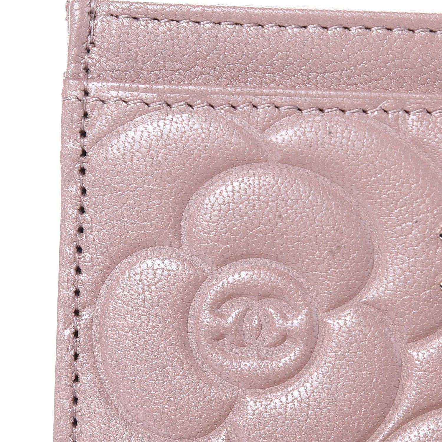 Chanel Goatskin Camellia Embossed Card Holder Light Pink 9 of 10