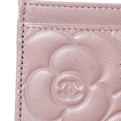 Chanel Goatskin Camellia Embossed Card Holder Light Pink 9 of 10