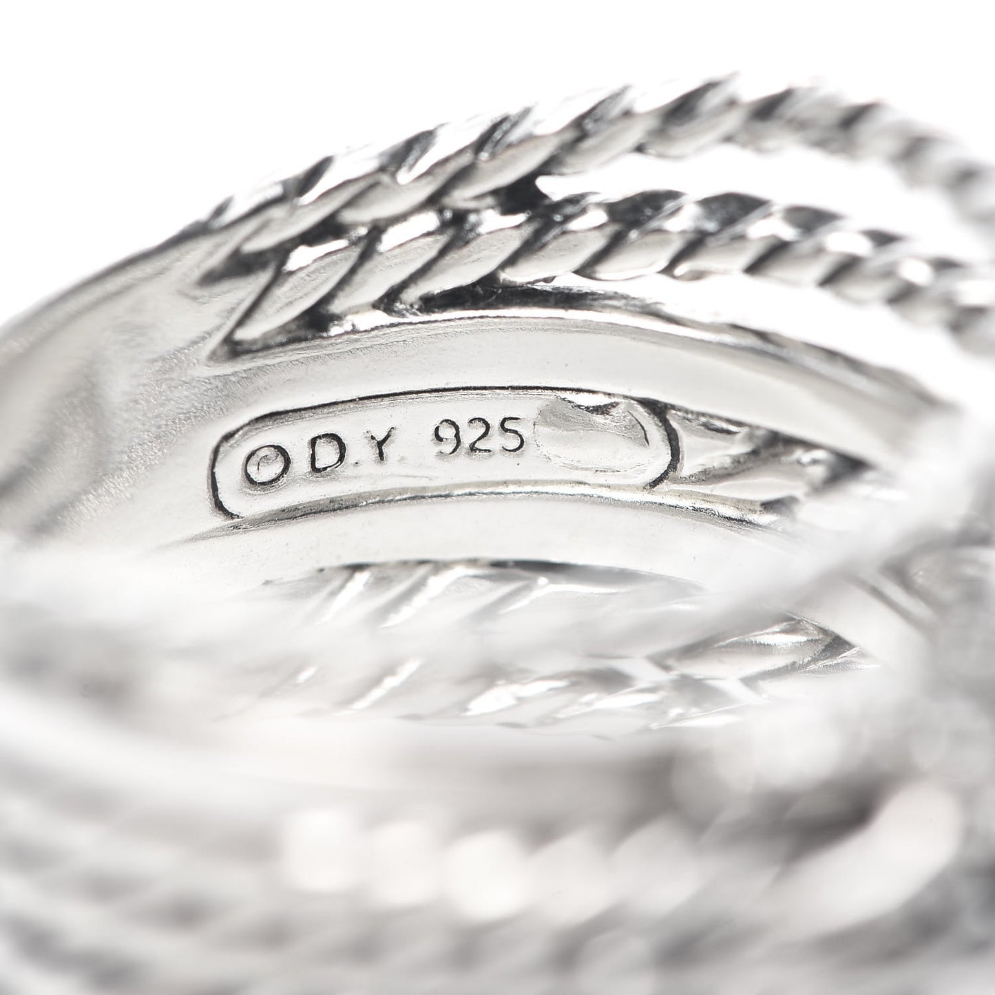 Sterling Silver Diamond Double X Crossover Ring 54 7