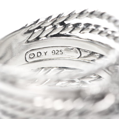 David Yurman Sterling Silver Diamond Double X Crossover Ring 54 7 4 of 5