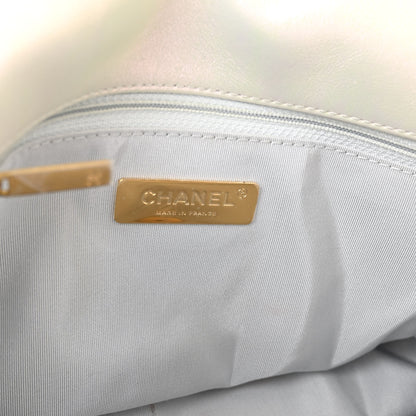 Chanel Iridescent Calfskin Quilted Medium Chanel 19 Flap White 6 of 10