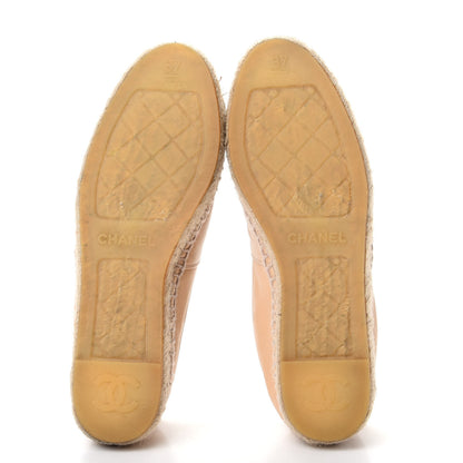 Chanel Lambskin CC Espadrilles 37 Beige Black 6 of 11