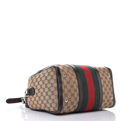 Gucci Monogram Vintage Web Medium Boston Dark Brown 4 of 28