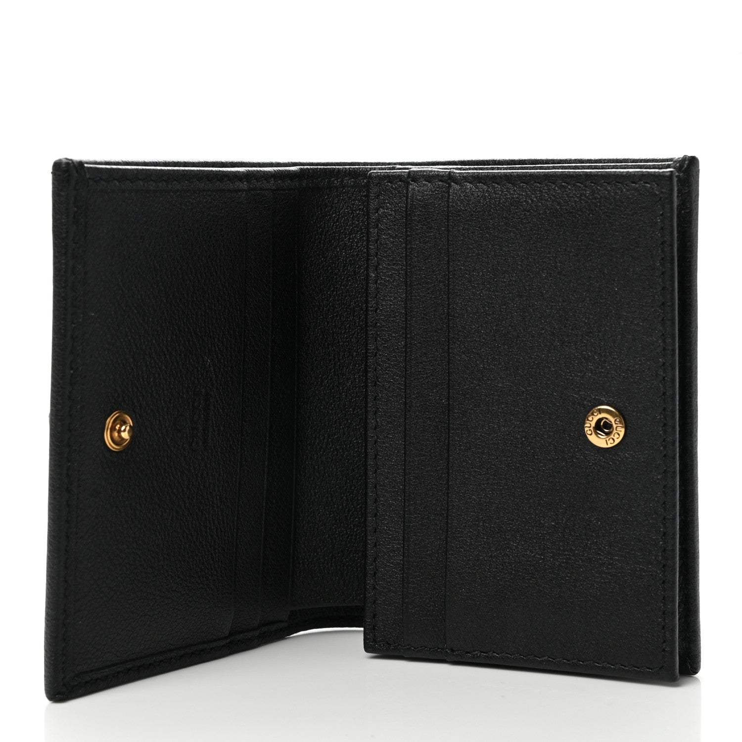 Gucci Wonka Grain Calfskin Diana Card Case Wallet Black 5 of 9