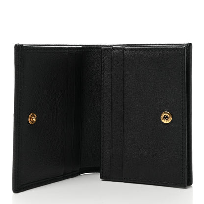 Gucci Wonka Grain Calfskin Diana Card Case Wallet Black 5 of 9