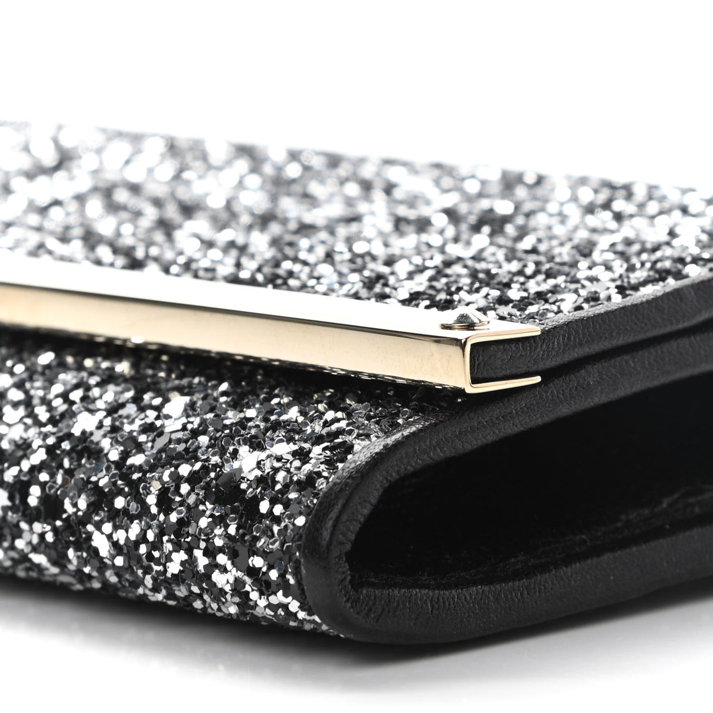 Glitter Milla Wallet on Chain Black