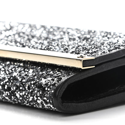 Jimmy Choo Glitter Milla Wallet on Chain Black 9 of 10