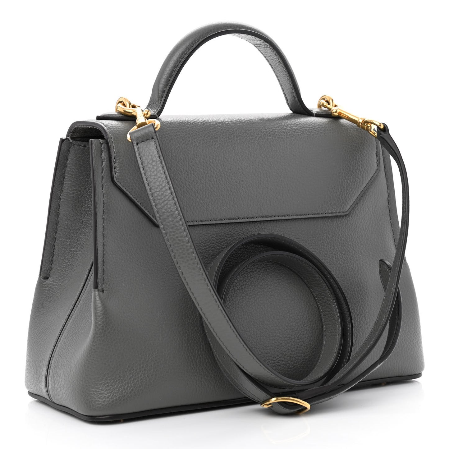 Small Classic Grain Calfskin Mini Seaton Grey