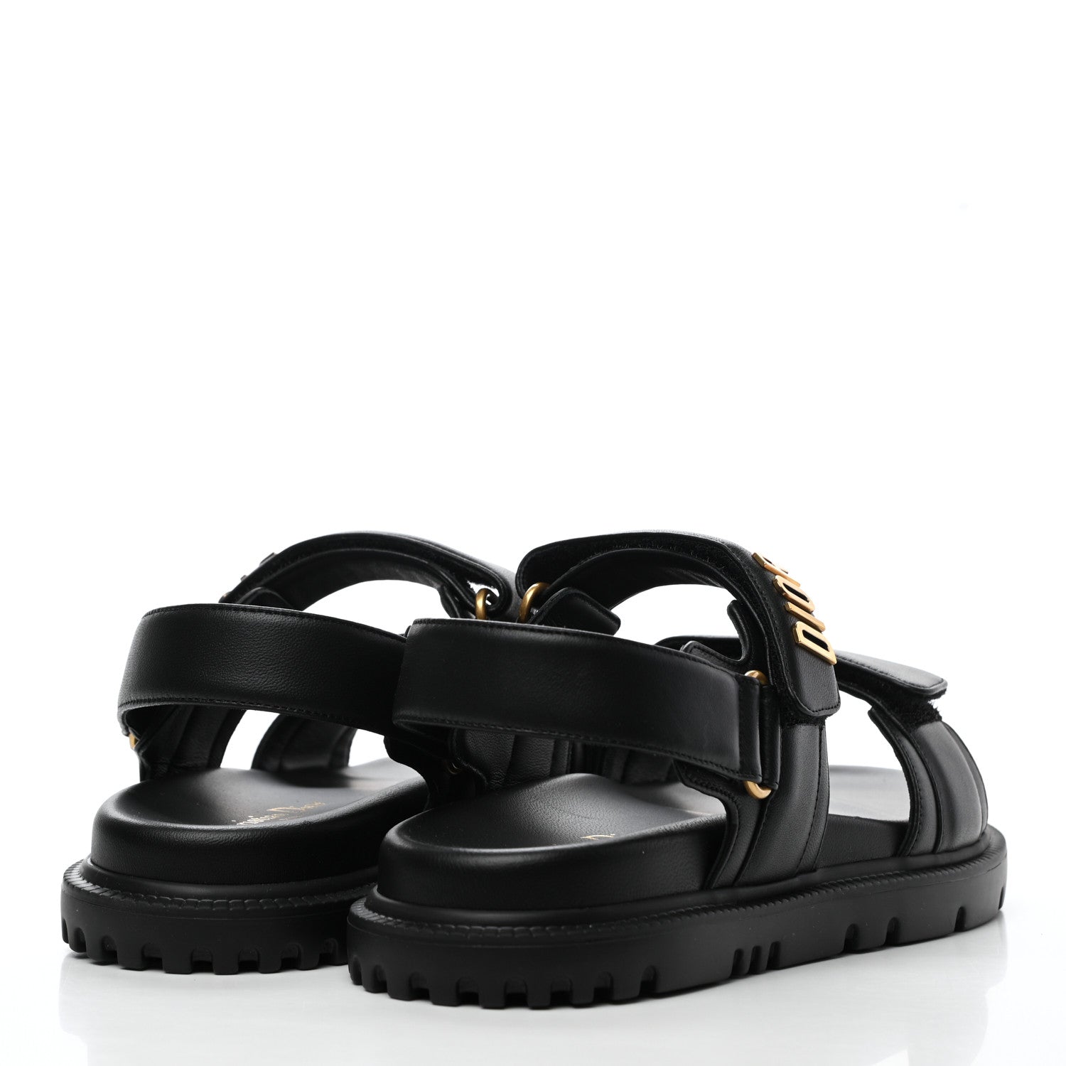 Christian Dior Lambskin Dioract Sandals 36.5 36 Black 4 of 7