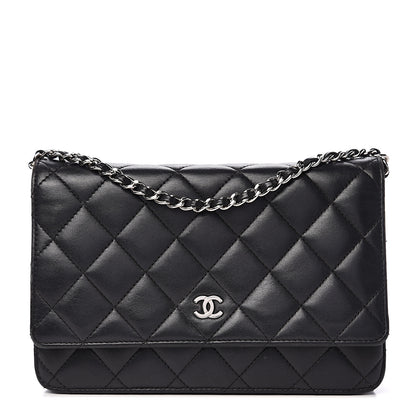Chanel Lambskin Quilted Wallet On Chain WOC Black 1 of 17