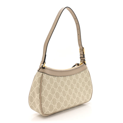 Gucci GG Supreme Monogram Textured Dollar Calfskin Small Ophidia Hobo Beige Mystic White Oatmeal 3 of 12