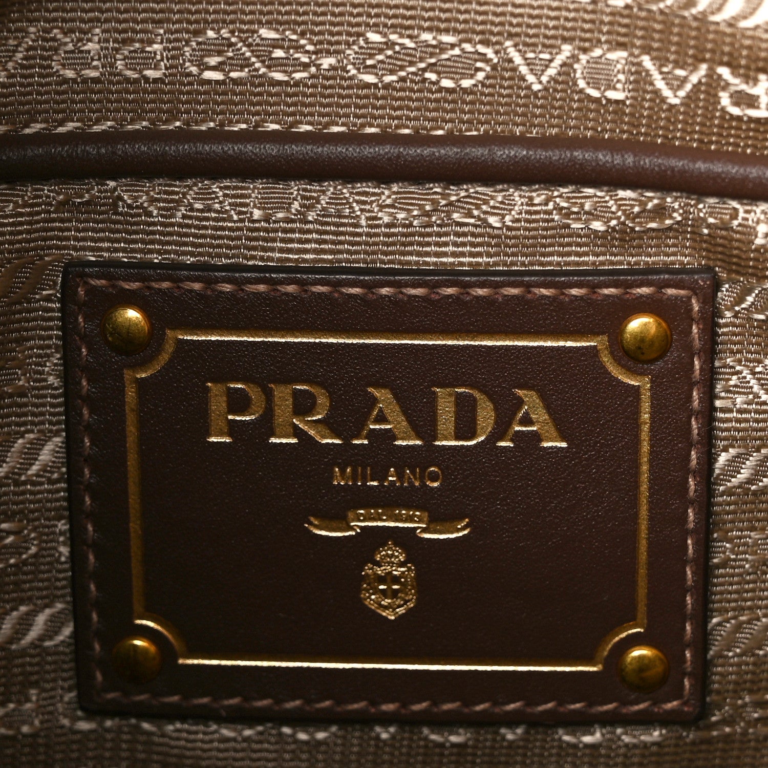 Prada Jacquard Logo Small Flat Messenger Bag Corda Bruciato 7 of 12