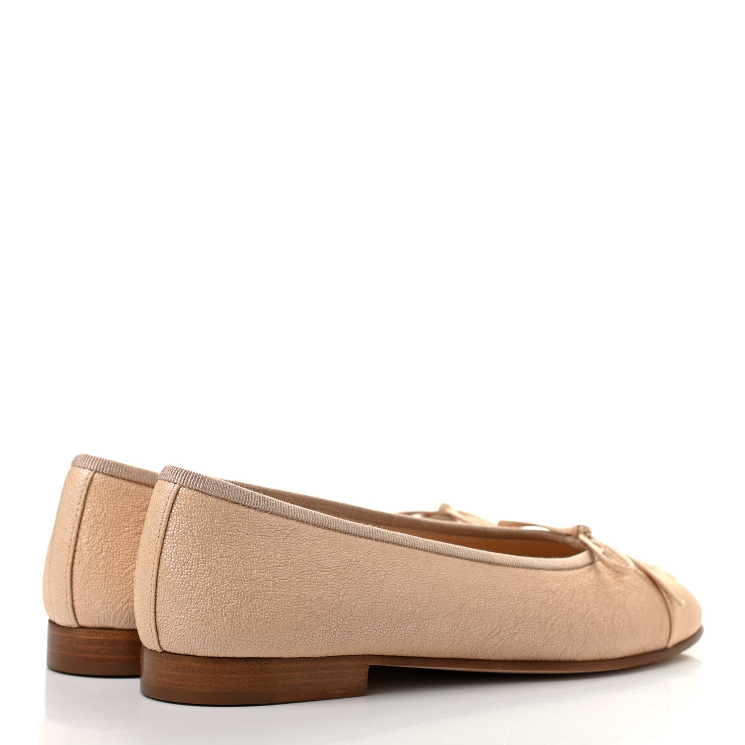 Chanel Caviar Cap Toe CC Ballerina Flats 35.5 Beige 4 of 8