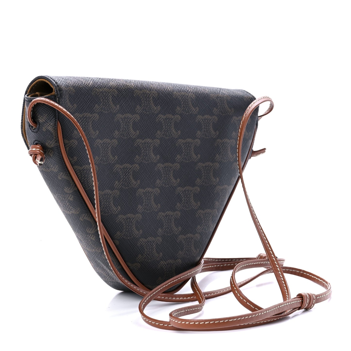 Triomphe Canvas Triangle Crossbody Bag Tan
