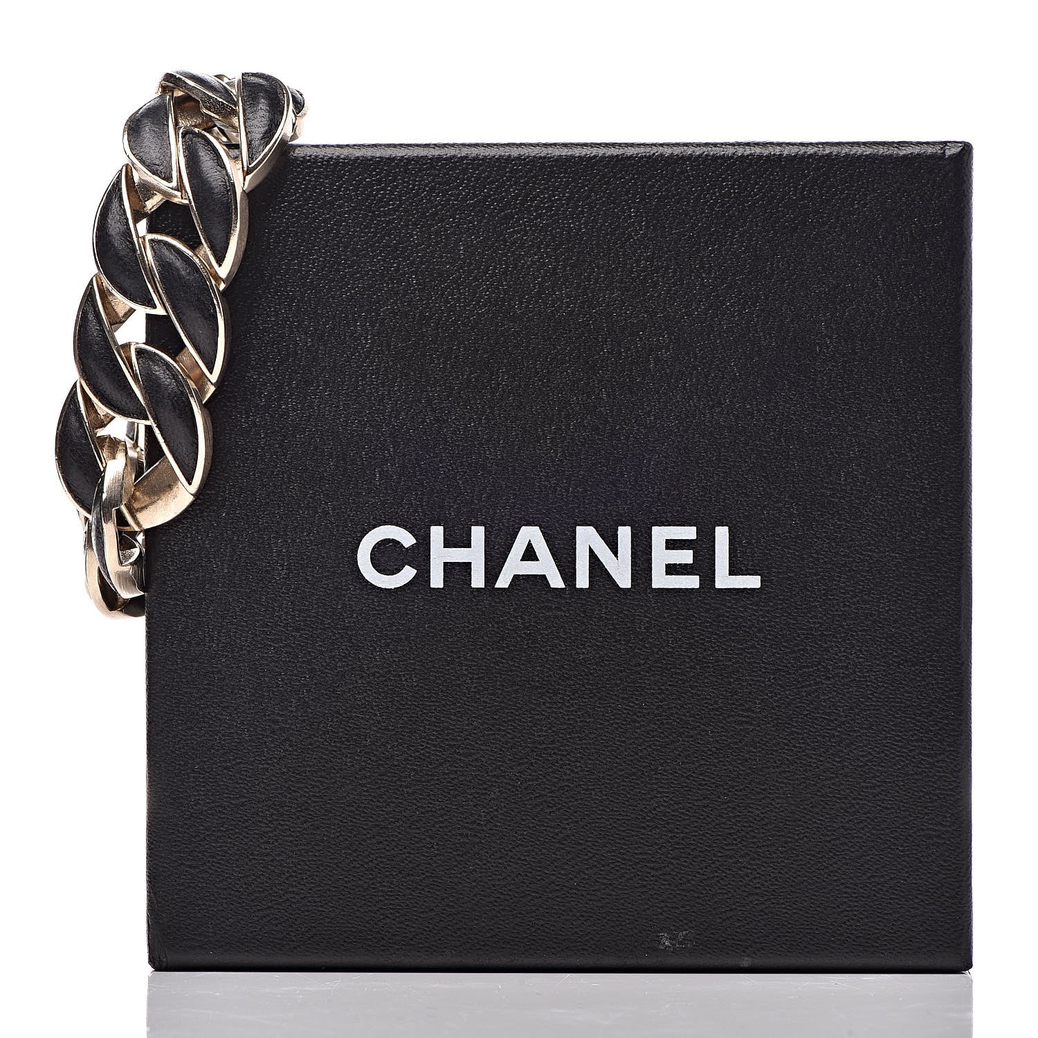 Chanel Lambskin CC Curb Chain Bracelet Black Gold 5 of 5