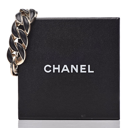 Chanel Lambskin CC Curb Chain Bracelet Black Gold 5 of 5