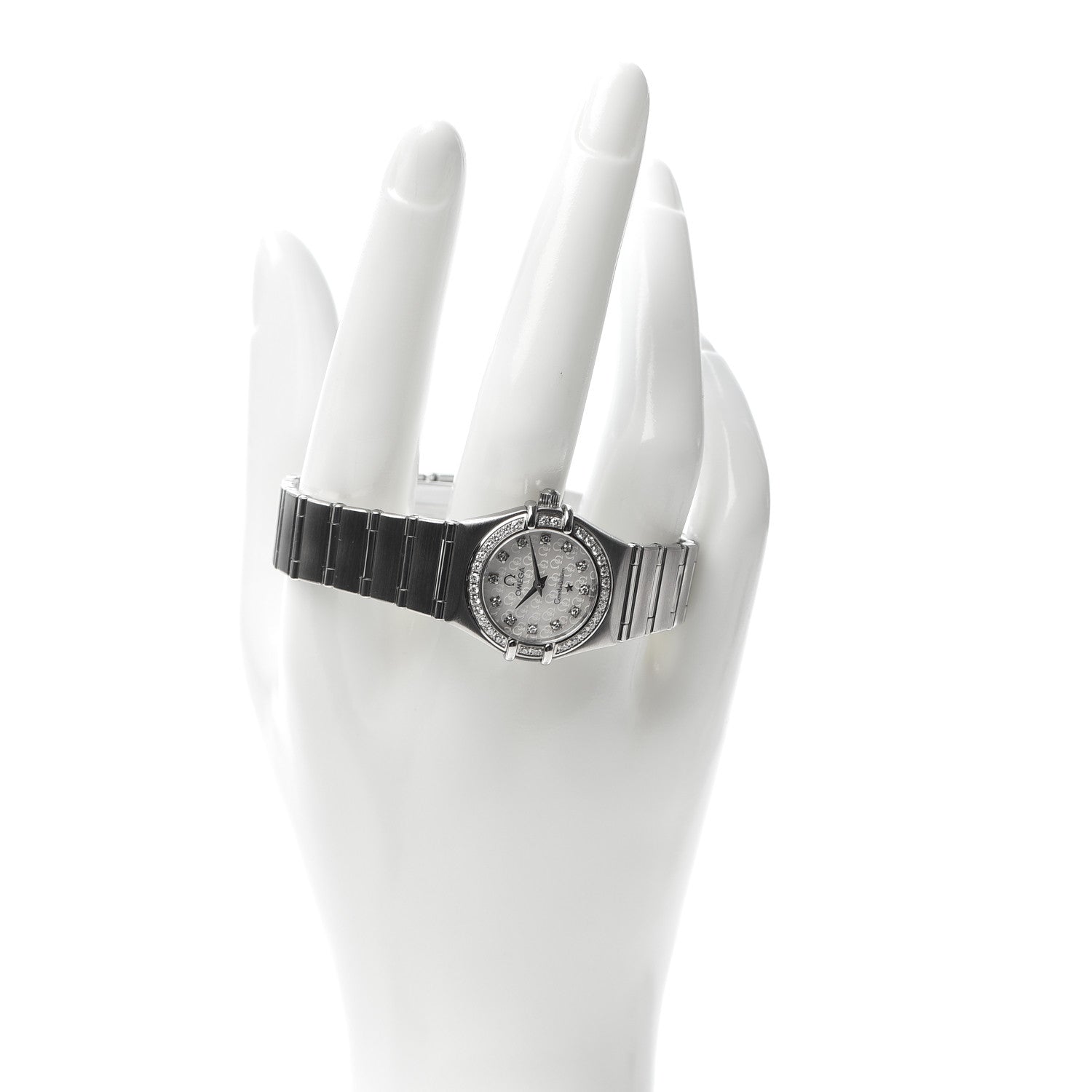 Omega Stainless Steel Diamond Bezel Mother of Pearl 22mm Constellation Quartz Watch 1460.75.00 3 of 14