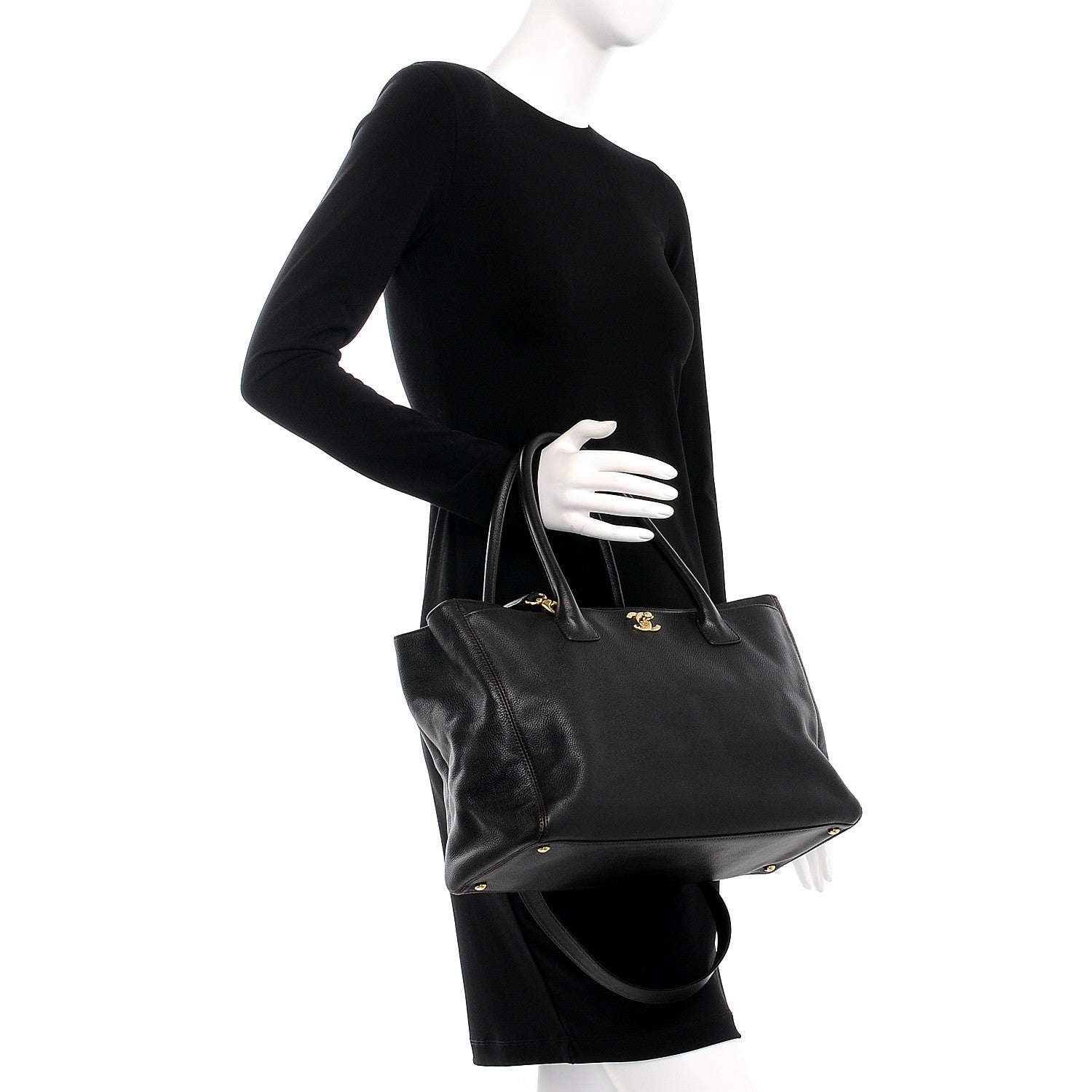 Chanel Calfskin Cerf Executive Shopper Tote Dark Brown 3 of 8