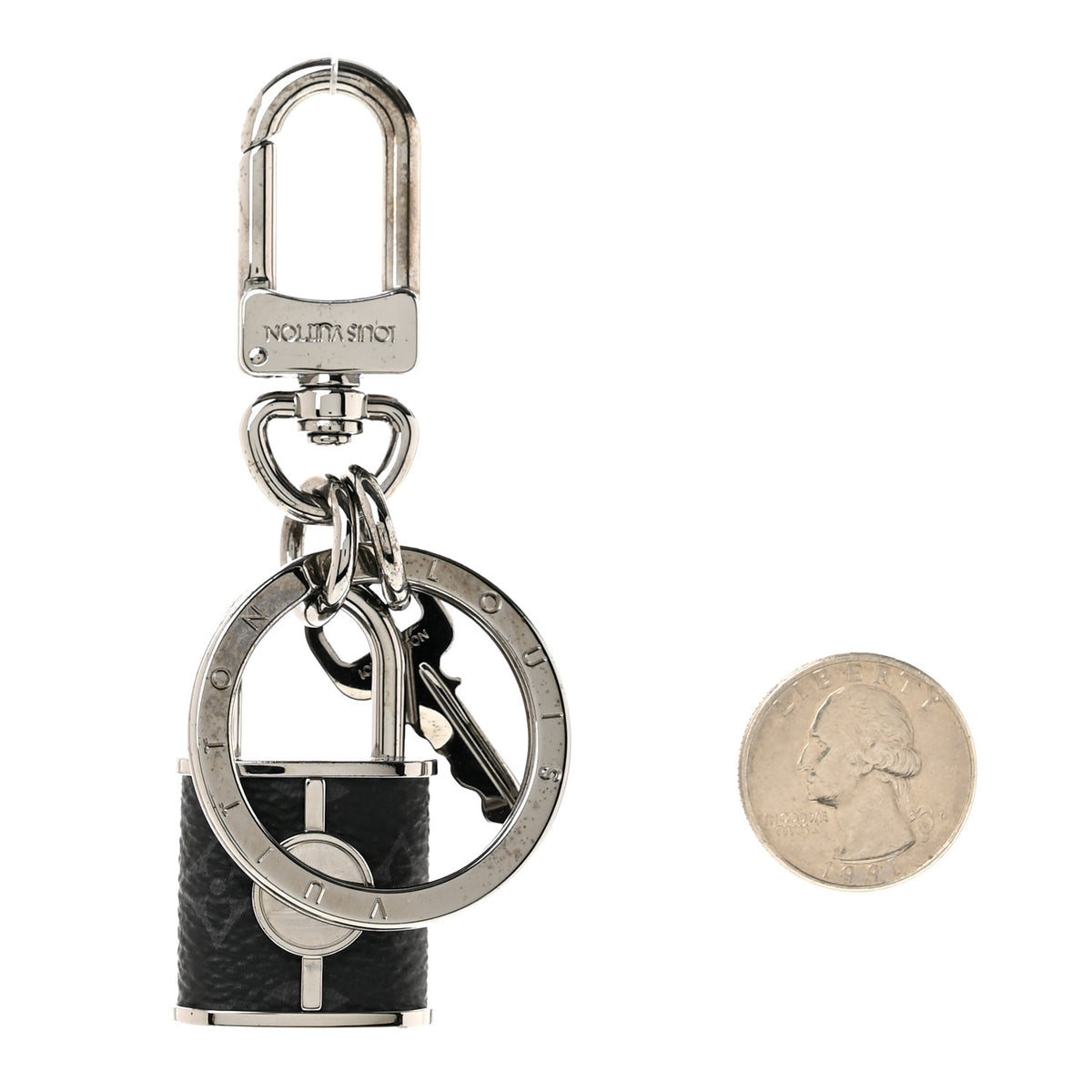 Louis Vuitton Monogram Eclipse Lock Bag Charm Key Holder 2 of 4