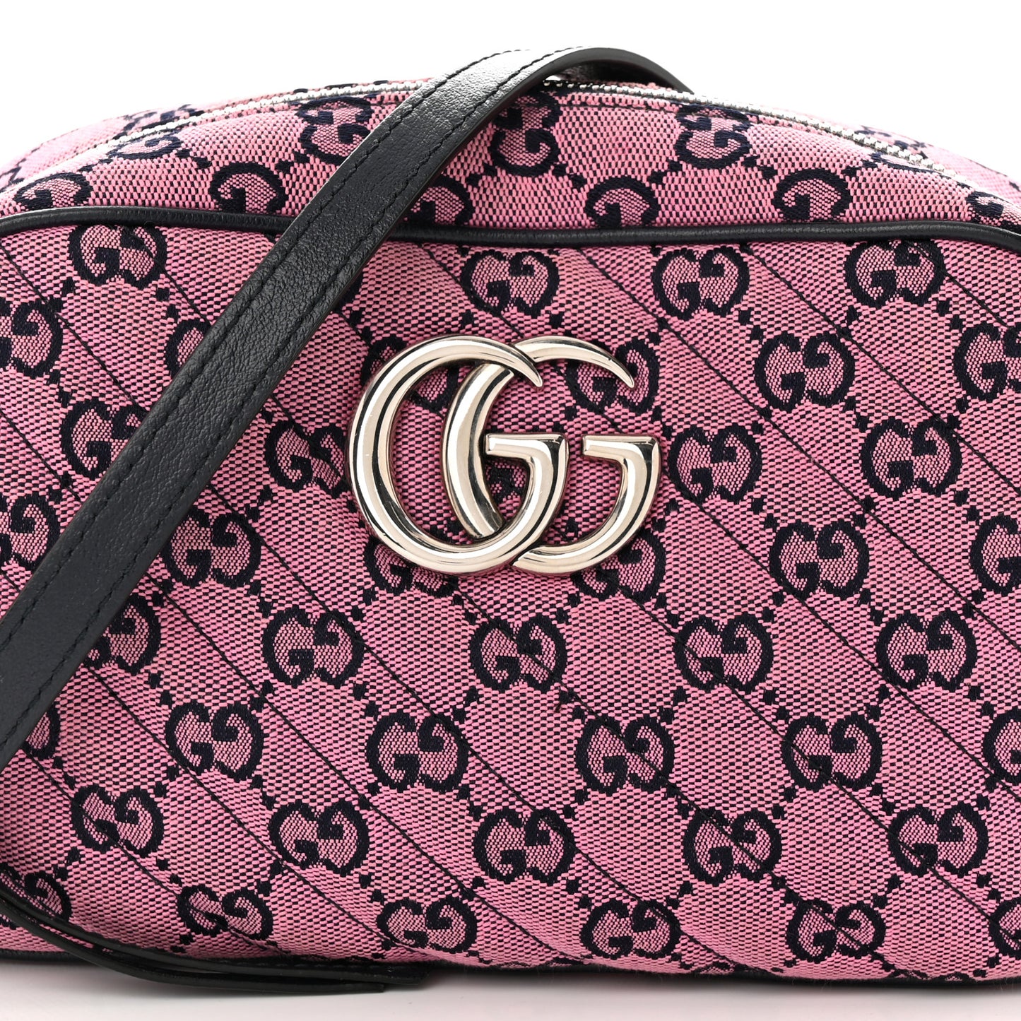 Monogram Multicolor Matelasse Diagonal Small GG Marmont Chain Shoulder Bag Pink Blue