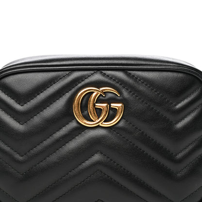 Gucci Calfskin Matelasse Mini GG Marmont Chain Shoulder Bag Black 10 of 10