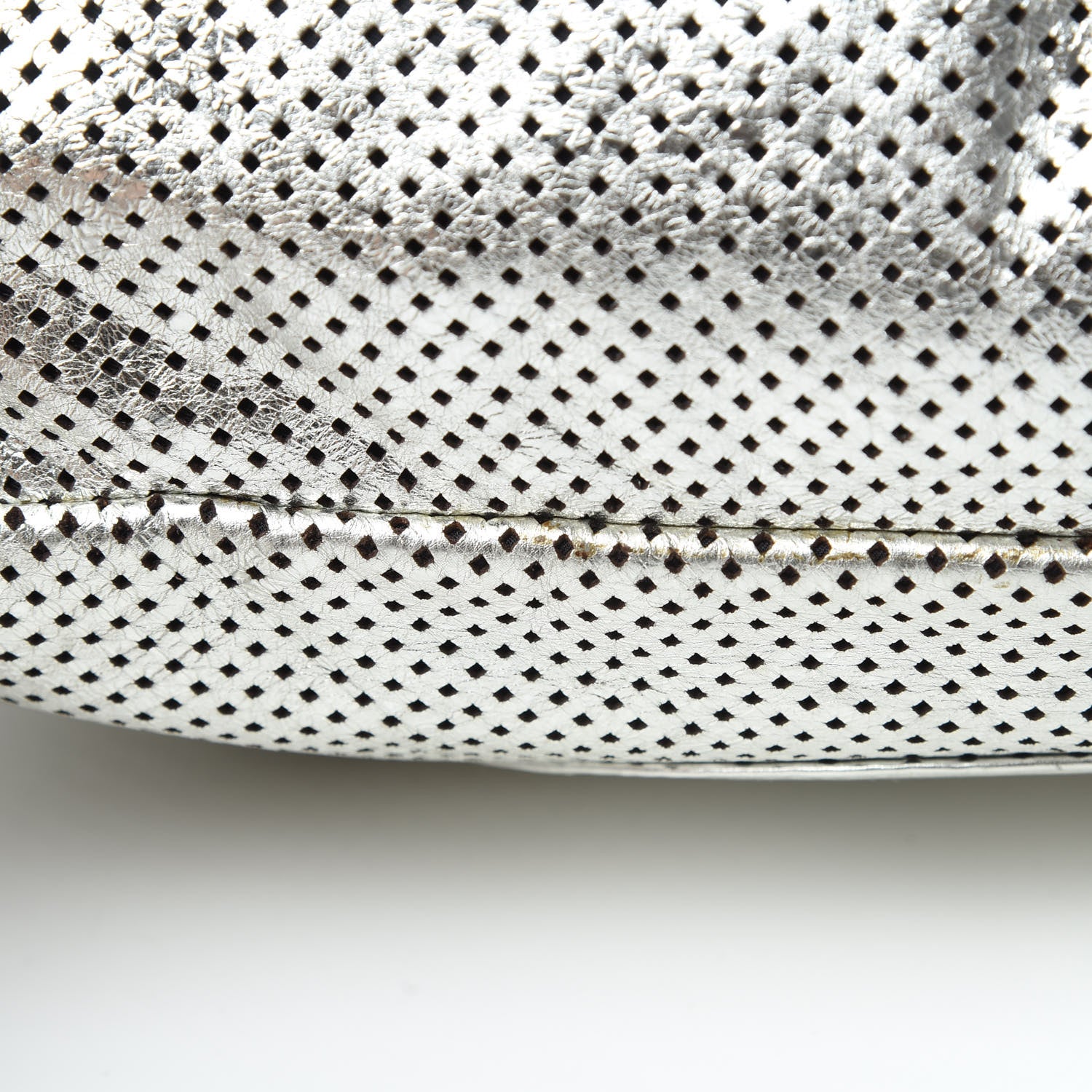 Chanel Metallic Glazed Calfskin Perforated Medium Rodeo Drive Tote Silver 13 of 14