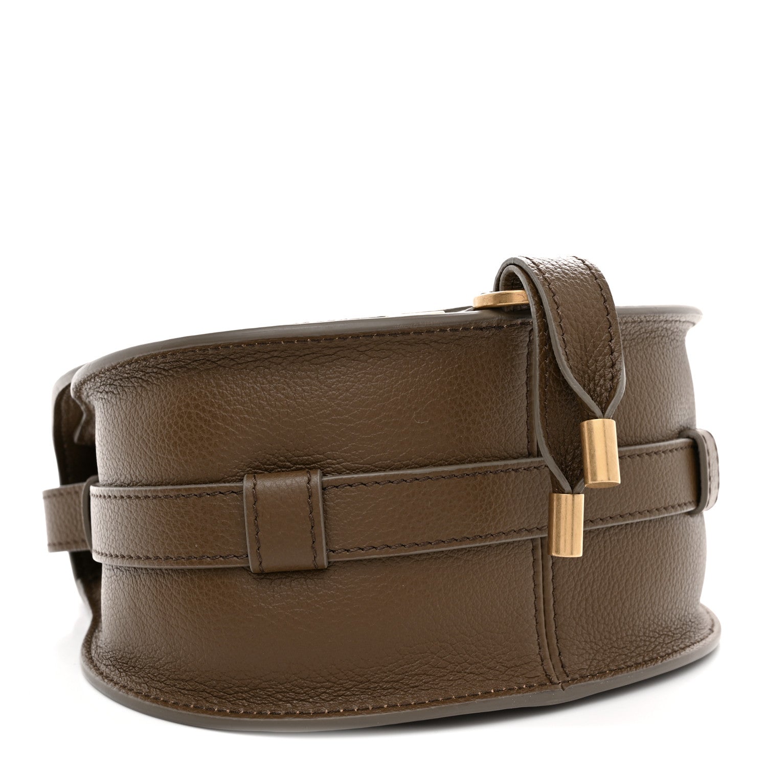 Chloe Grained Calfskin Small Marcie Saddle Bag Dark Khaki 4 of 11