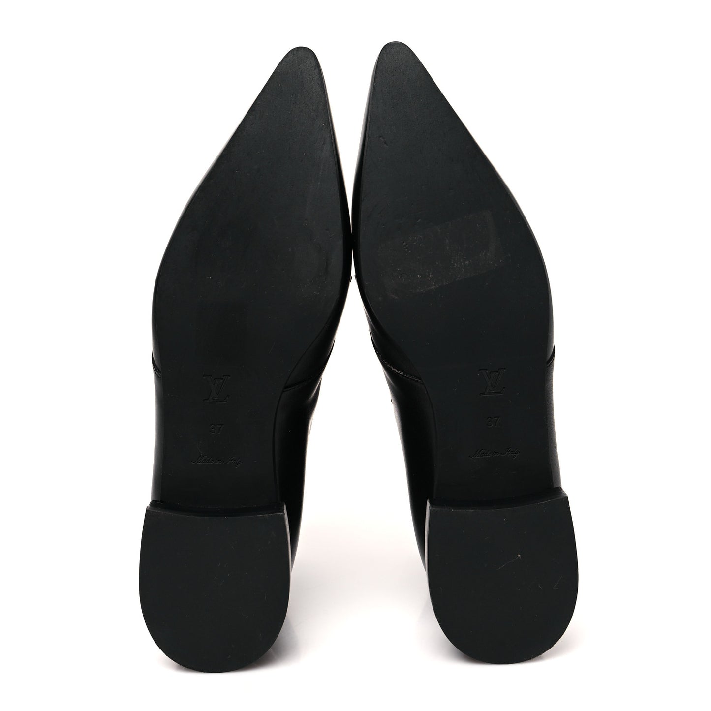 Calfskin Monogram Jumble Flat Ankle Boots 37 Black