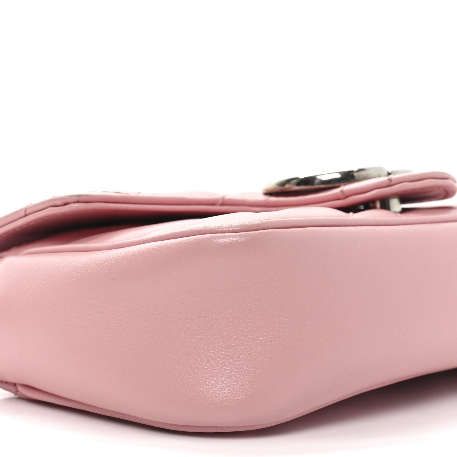 Gucci Calfskin Matelasse Super Mini GG Marmont Shoulder Bag Wild Rose 9 of 10