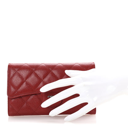 Chanel Caviar Quilted Large Flap Wallet Red 2 of 8