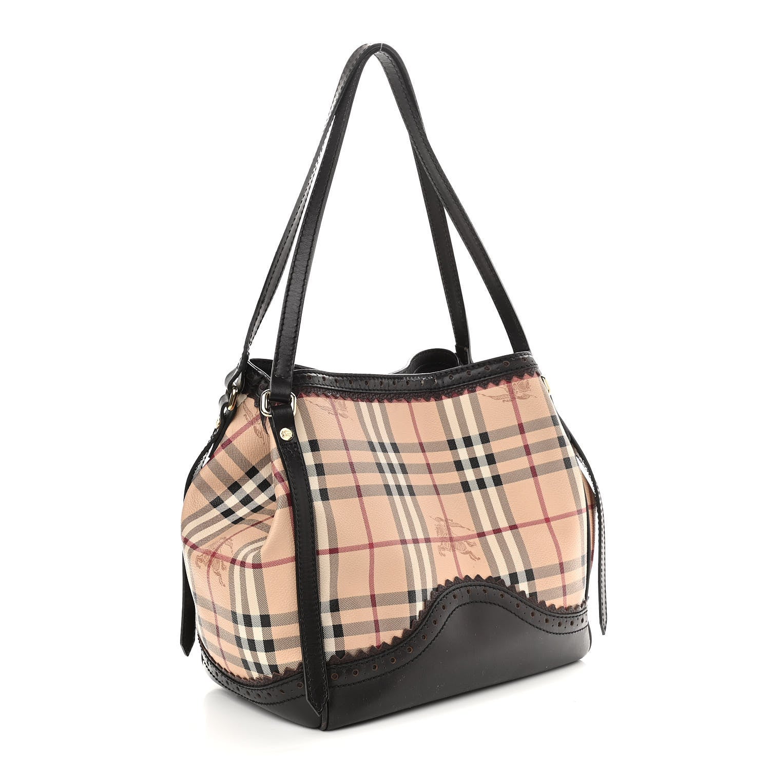 Burberry Haymarket Check Medium Brogue Tassel Tote 2 of 19
