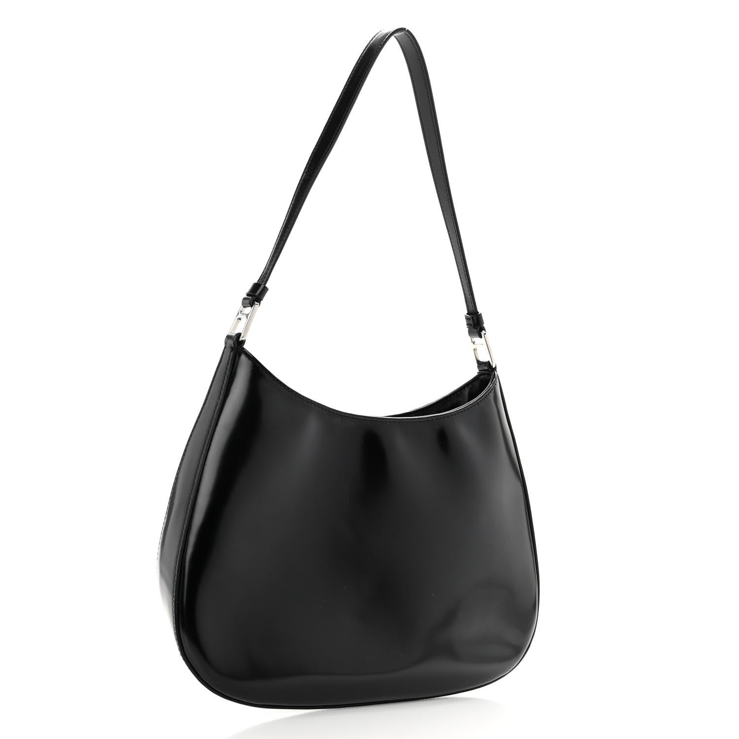 Prada Spazzolato Cleo Shoulder Bag Black 4 of 10