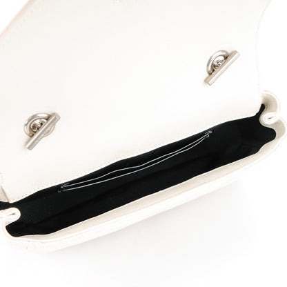 Saint Laurent Calfskin Matelasse Chevron Classic Monogram Baby Chain Bag Dove White 5 of 8