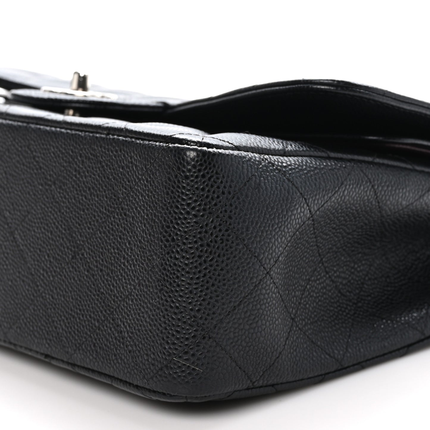 Caviar Quilted Jumbo Double Flap Black