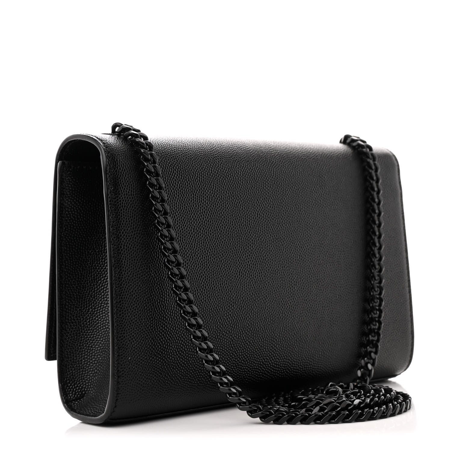Saint Laurent Grain De Poudre Small Monogram Monochrome Kate Satchel Black 3 of 10