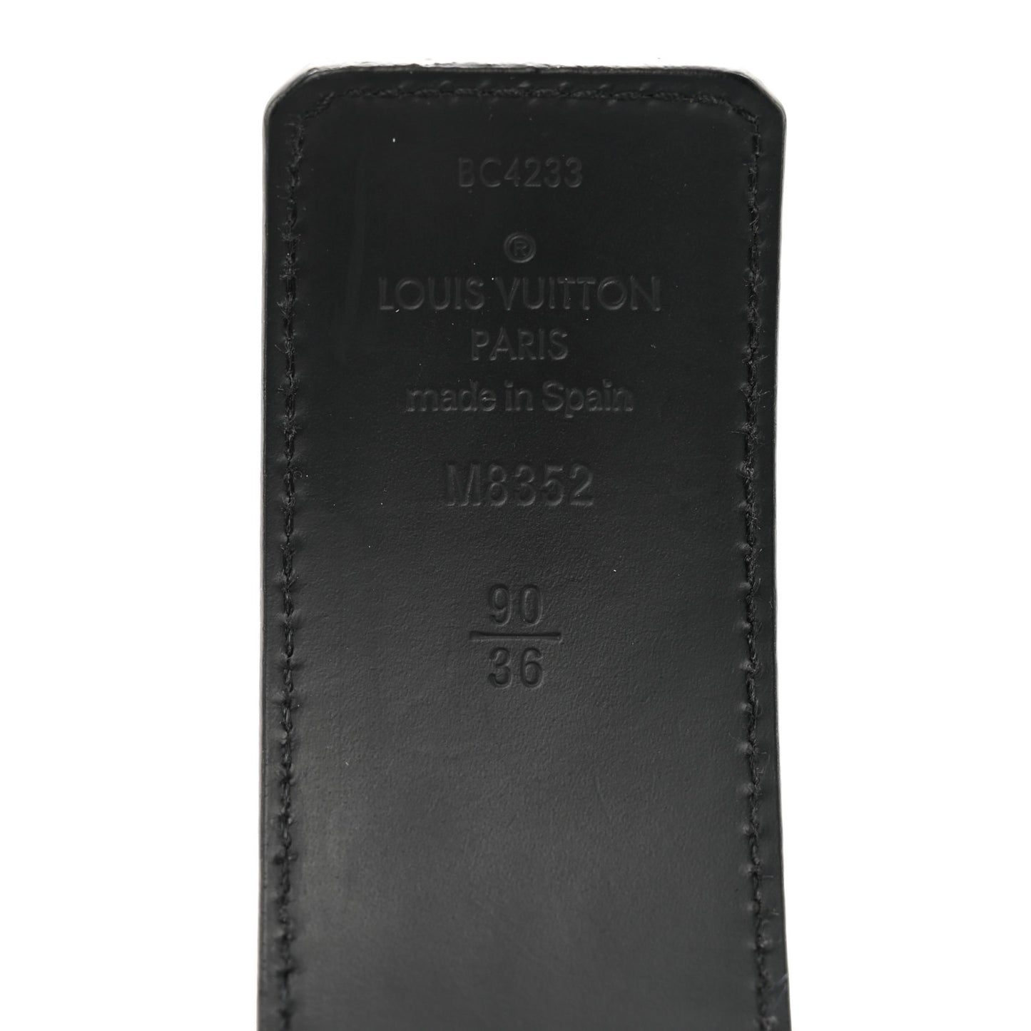 Calfskin 40mm LV Imprint Reversible Belt 90 36 Black