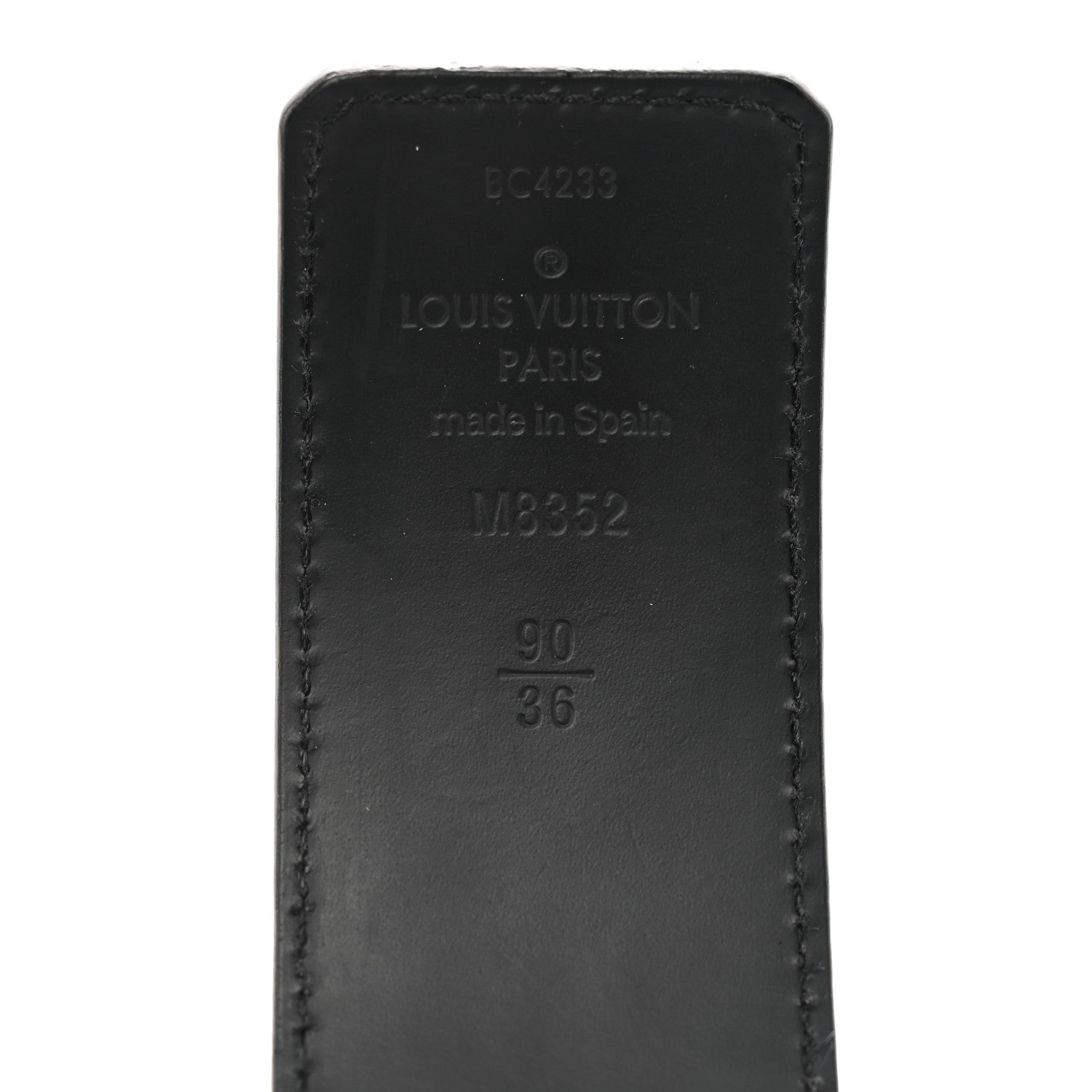 Louis Vuitton Calfskin 40mm LV Imprint Reversible Belt 90 36 Black 3 of 5